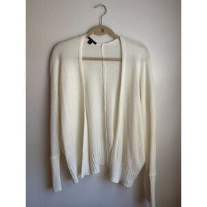 American Eagle Outfitters One Size White Knit Open Front Sweater